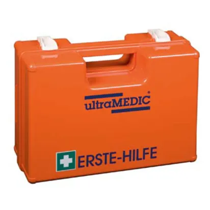 Betriebs-Verbandkasten groß, mit Inhalt nach DIN 13169, Wandhalterung