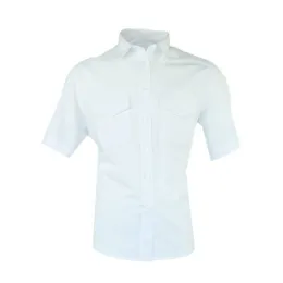 Dienstbluse weiß, Mischgewebe, Schulterklappen
