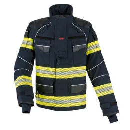 Einsatzjacke THL X-pro Solution, dunkelblau, Rückenaufdruck FEUERWEHR silber reflektierend