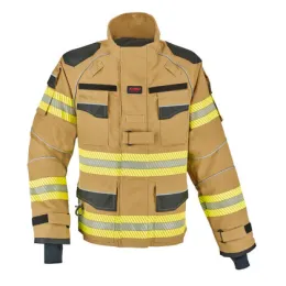 Einsatzjacke THL X-pro Solution, gold, Rückenaufdruck FEUERWEHR silber reflektierend
