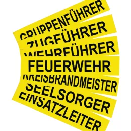 Klettschild Feuerwehr 420x80 mm, neongelb reflektierend