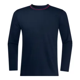 Langarm-Shirt, schwarzblau/rot, individualisierbar
